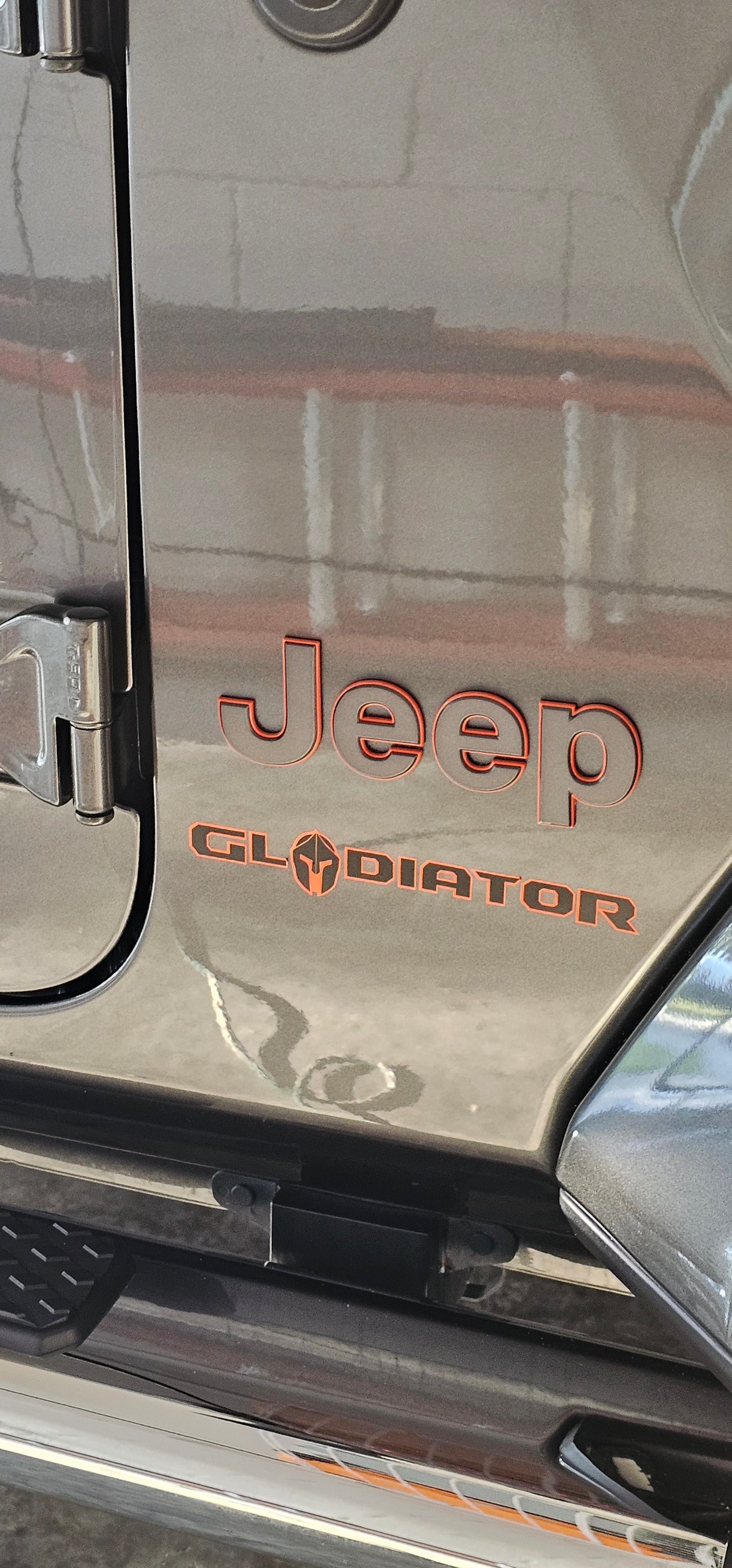 Gladiator Color Line Logo Badge Blackout 2-Layer Decal- Fits Jeep Gladiator Decal-Pair