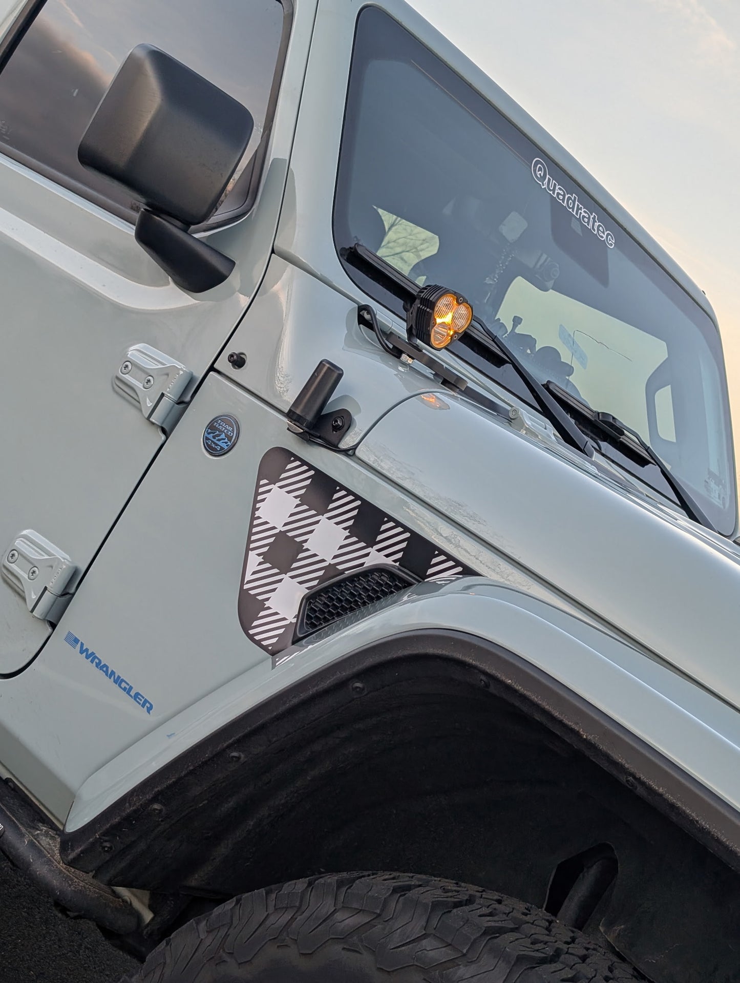 Buffalo Plaid Rubicon Blackout Single Layer Printed Decal- Fits Jeep Wrangler & Gladiator JL Fender Vent Decal-Pair