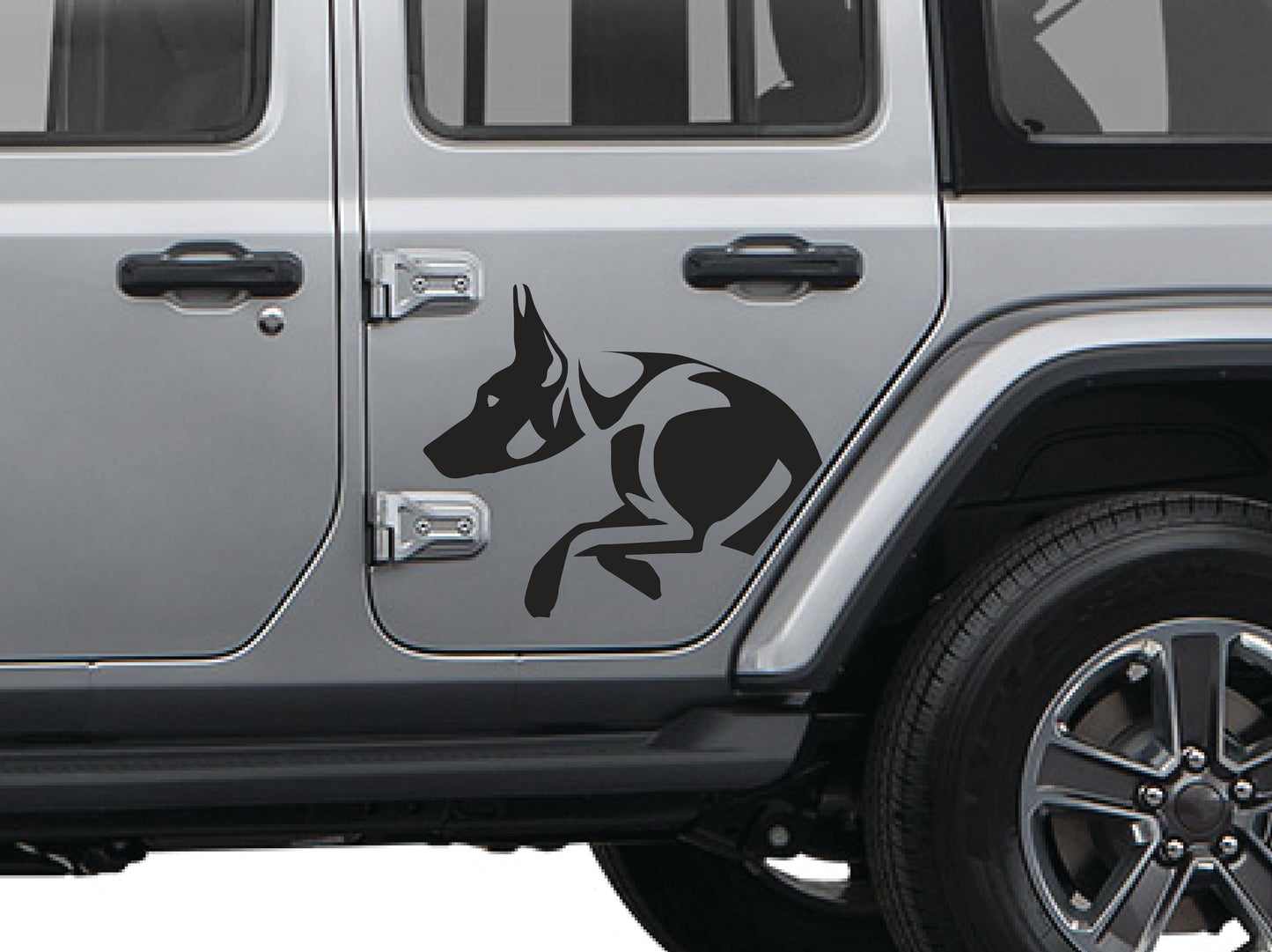 Doberman Dog Side Door Decal- Fits Jeep Wrangler & Gladiator JL Side Door Decal-Pair