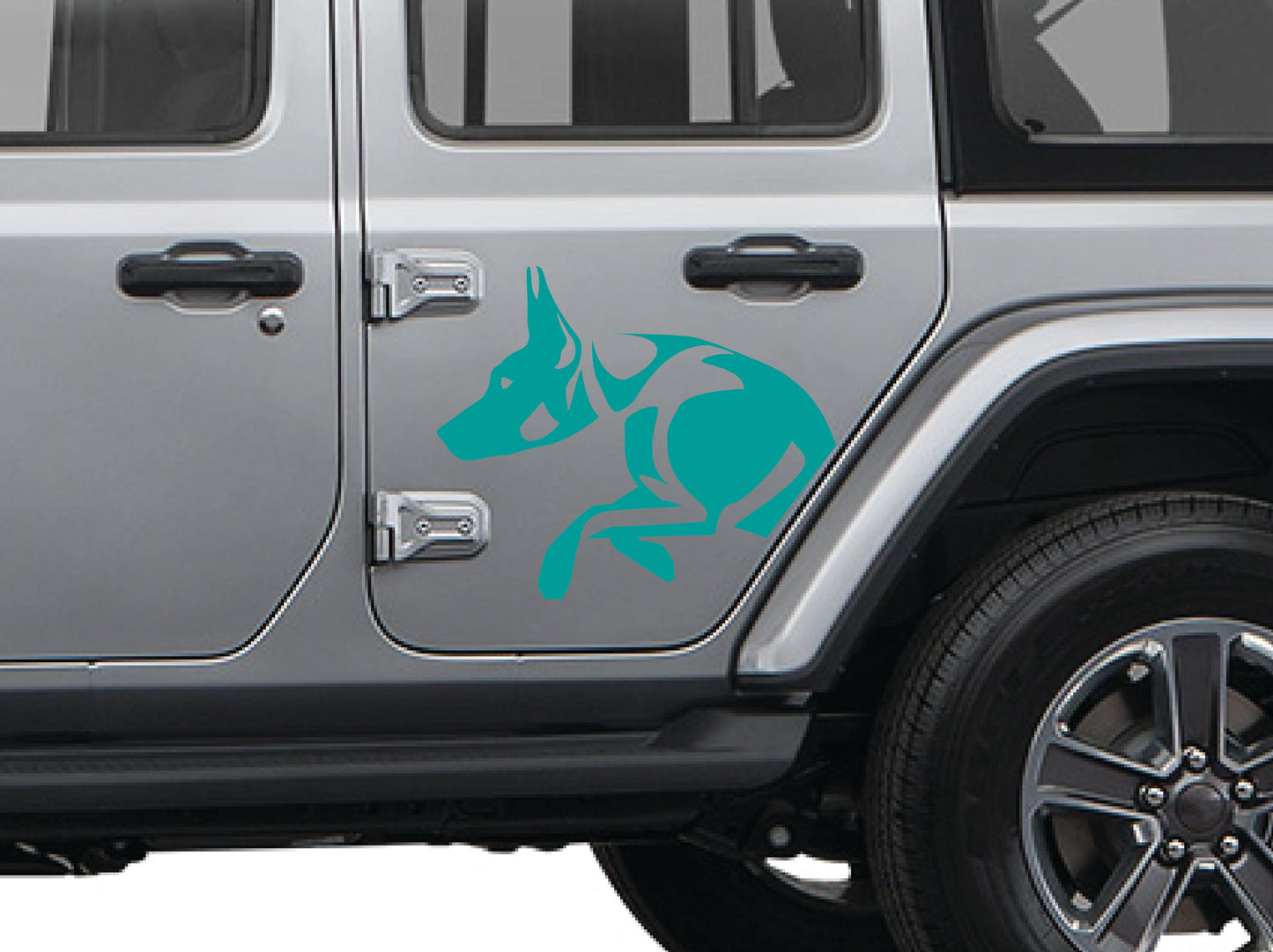 Doberman Dog Side Door Decal- Fits Jeep Wrangler & Gladiator JL Side Door Decal-Pair