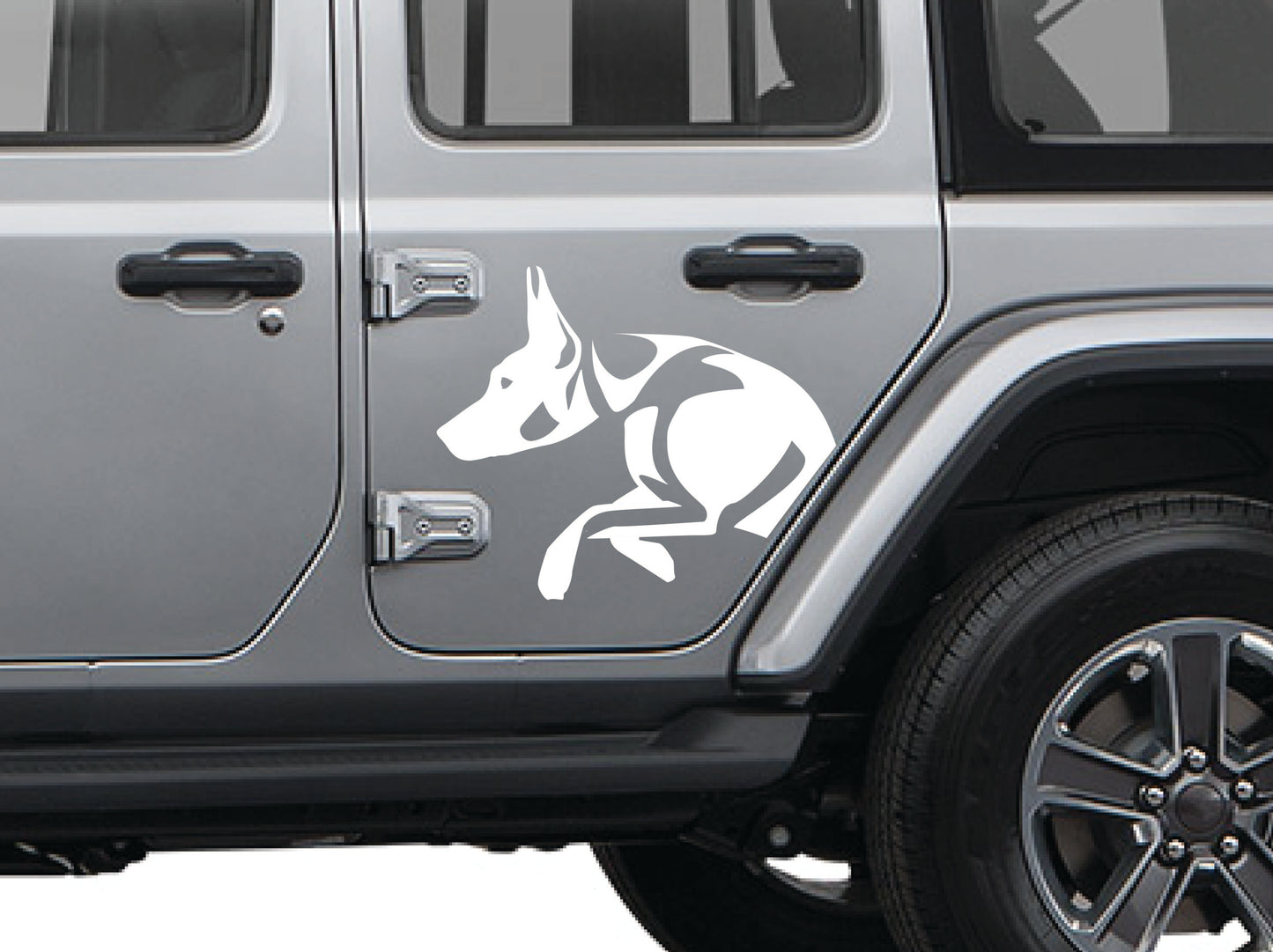 Doberman Dog Side Door Decal- Fits Jeep Wrangler & Gladiator JL Side Door Decal-Pair