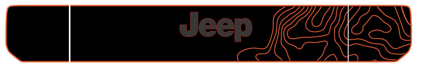 Color Line Accent Topographic Tailgate Decal- Red Line Rubicon Blackout tailgate decal set- fits 2020 and newer Jeep Gladiator