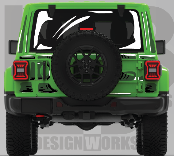 Jeep Wrangler JL: Comic Style Cel Shading Sketch Graphics Kit