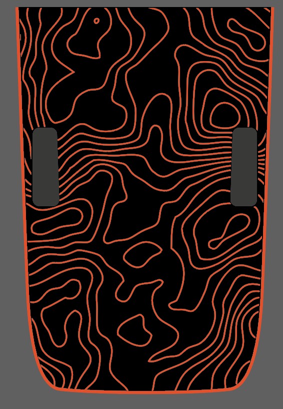 Topographical Accent Line Blackout Hood Decal- Fits Wrangler & Gladiator JL Hood Decal (3 Pieces)