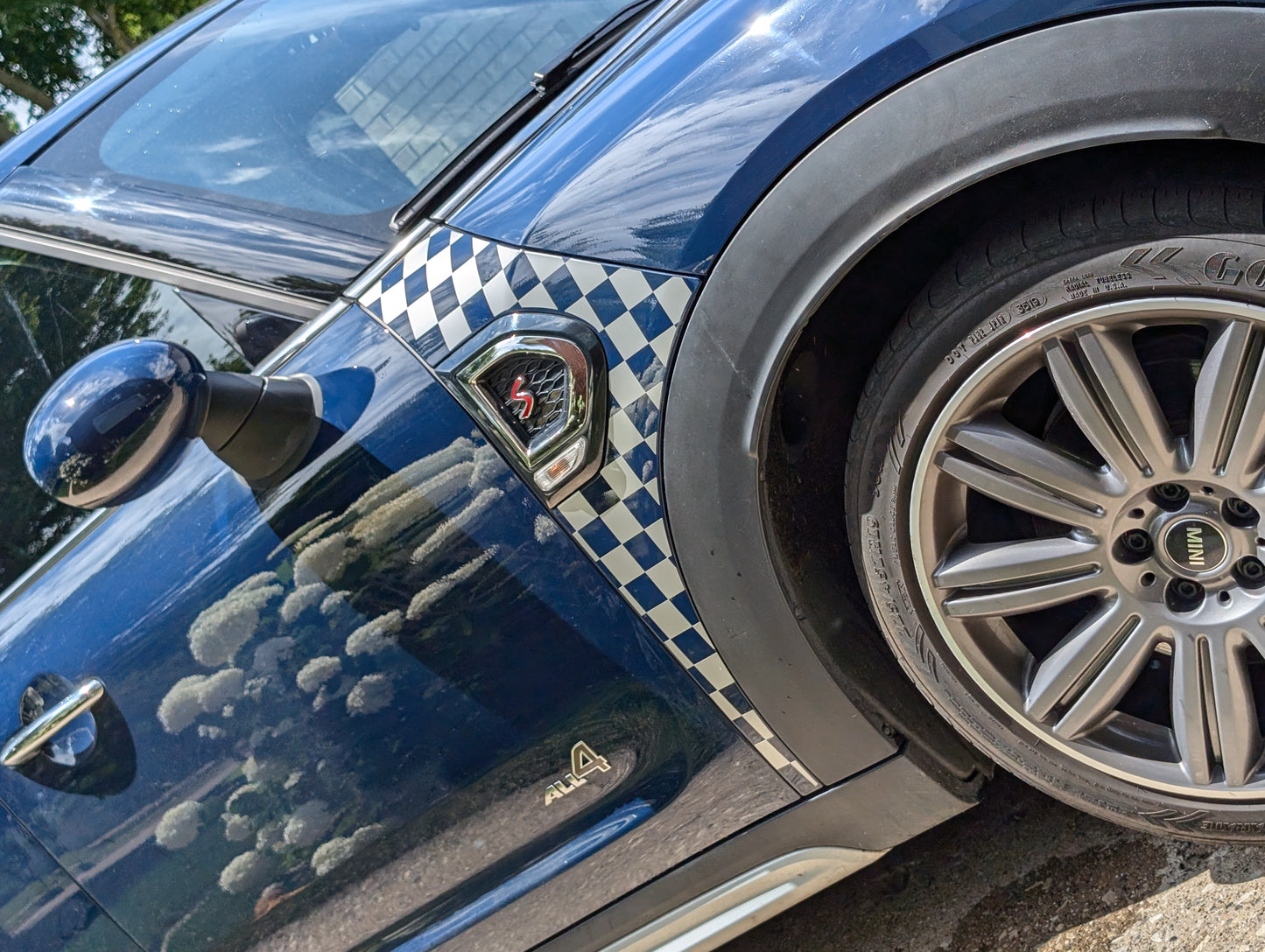 Mini Countryman F60 Fender Checkered Flag Decal-Pair