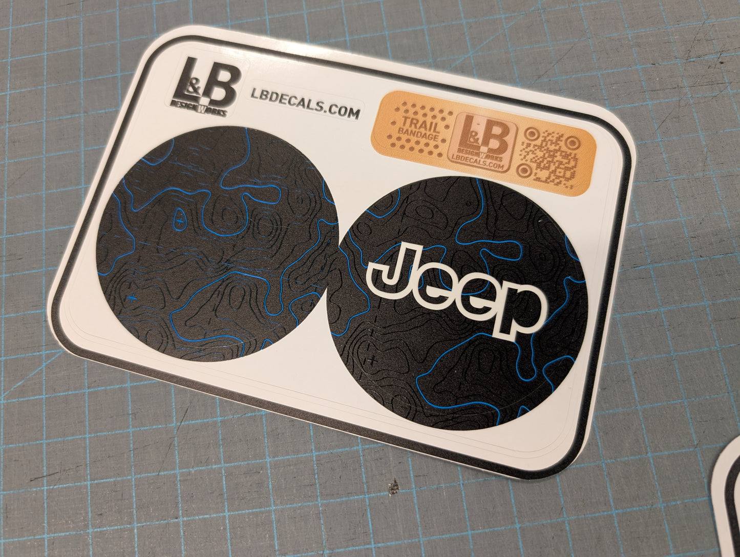 Printed Topographical Steering Wheel Jeep Overlay Vinyl Decal Set-Pair- fits Wrangler JL & Jeep Gladiator JT