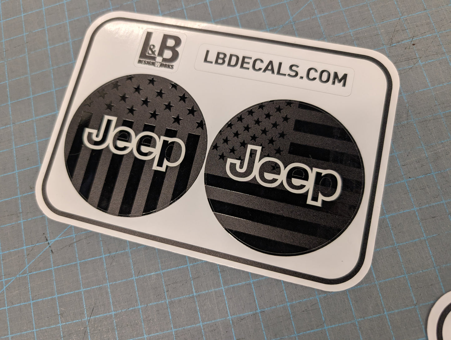 American Flag Steering Wheel Jeep Overlay Vinyl Decal Set- fits Wrangler JL & Jeep Gladiator JT