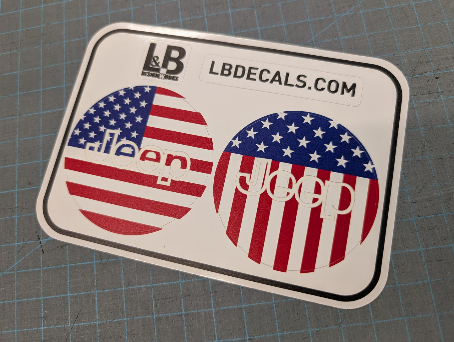 American Flag Steering Wheel Jeep Overlay Vinyl Decal Set- fits Wrangler JL & Jeep Gladiator JT
