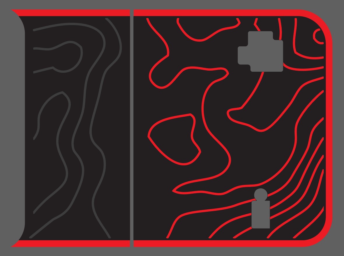Rear Door Handle Topographical Red Line Blackout Decal- Fits Jeep Wrangler JL & JLU Decal 3-Layer Decal