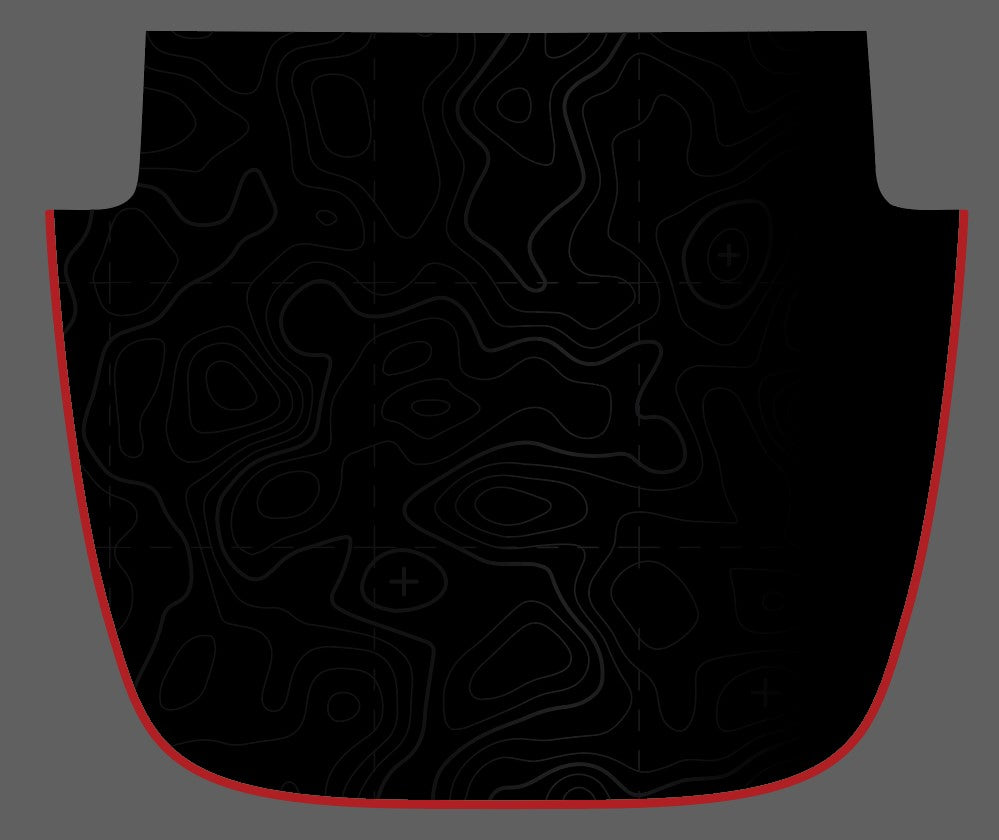Topographic Full Color Line Blackout Hood Decal- Fits Jeep Wrangler & Gladiator JL Hood Decal Printed Single Layer Decal