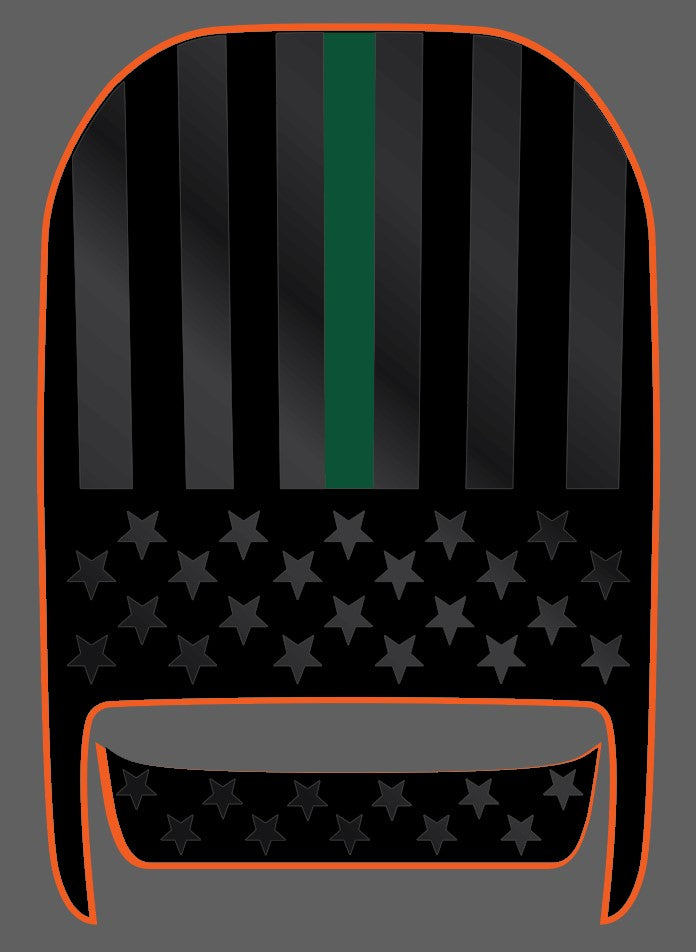 392/Mojave USA American Flag Accent Line Rubicon Blackout 3 Layer Hood Decal- Fits Jeep Wrangler 392 & Gladiator Mojave Hood Decal