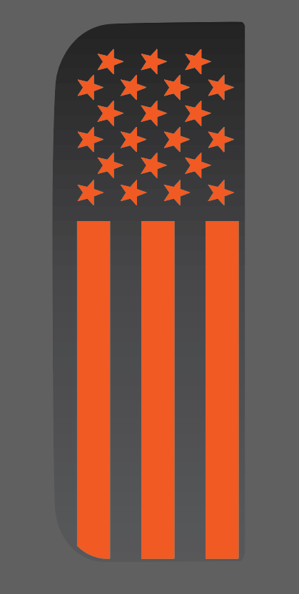 American Flag Window Star Decal- Fits Jeep Wrangler & Gladiator Rear Door Window-Pair