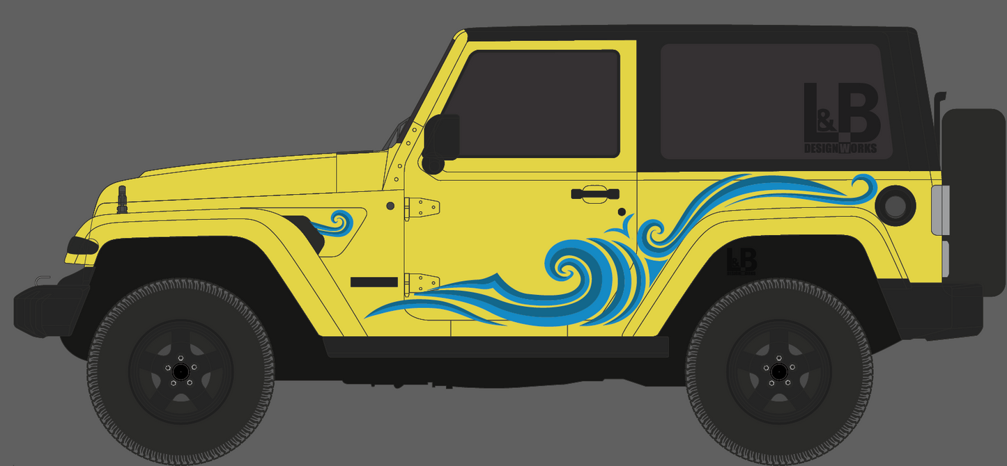 Jeep JL Side Island Wave Decals
