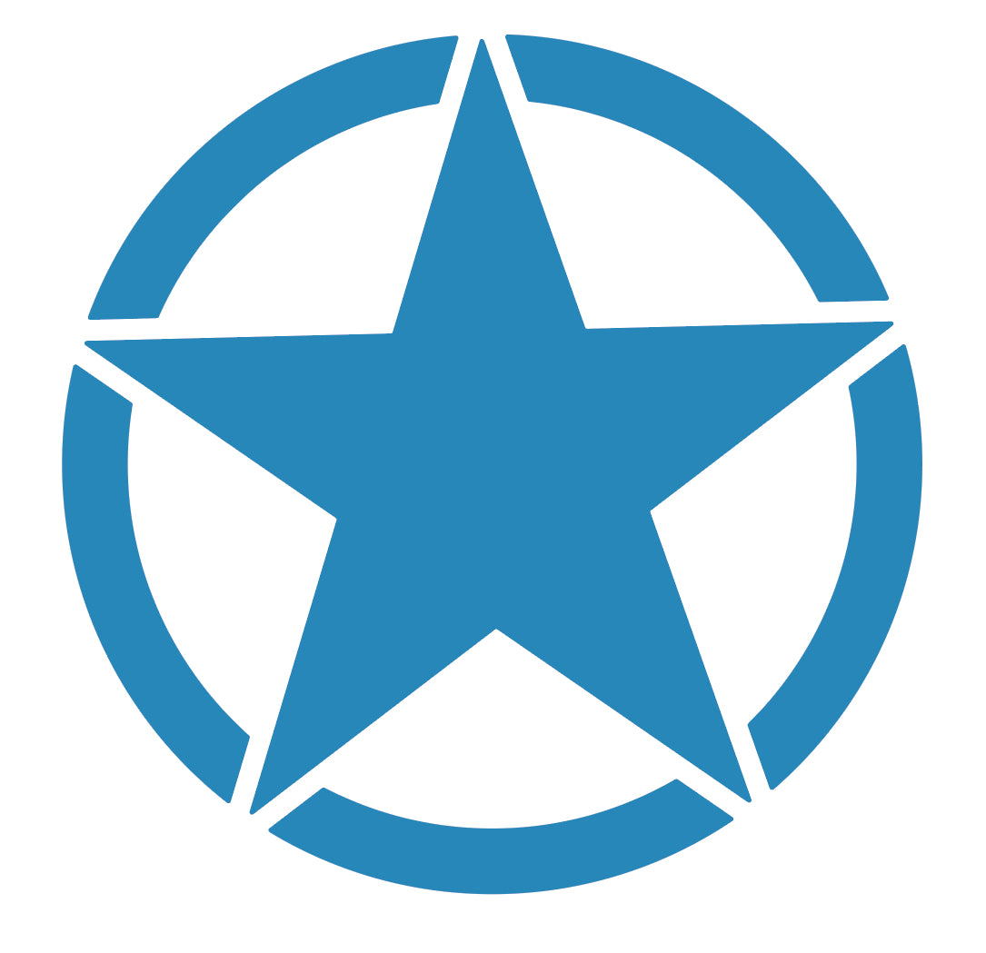 8" Military Star Side Decal Set-Pair- fits Wrangler, Jeep Gladiator and More