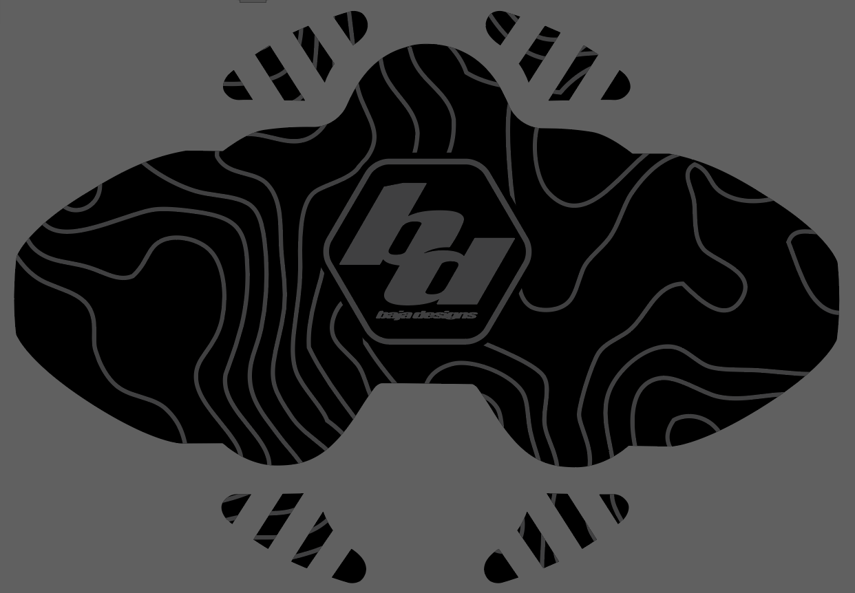 Topographical Overlay for Baja Designs LP6 Headlight Cover