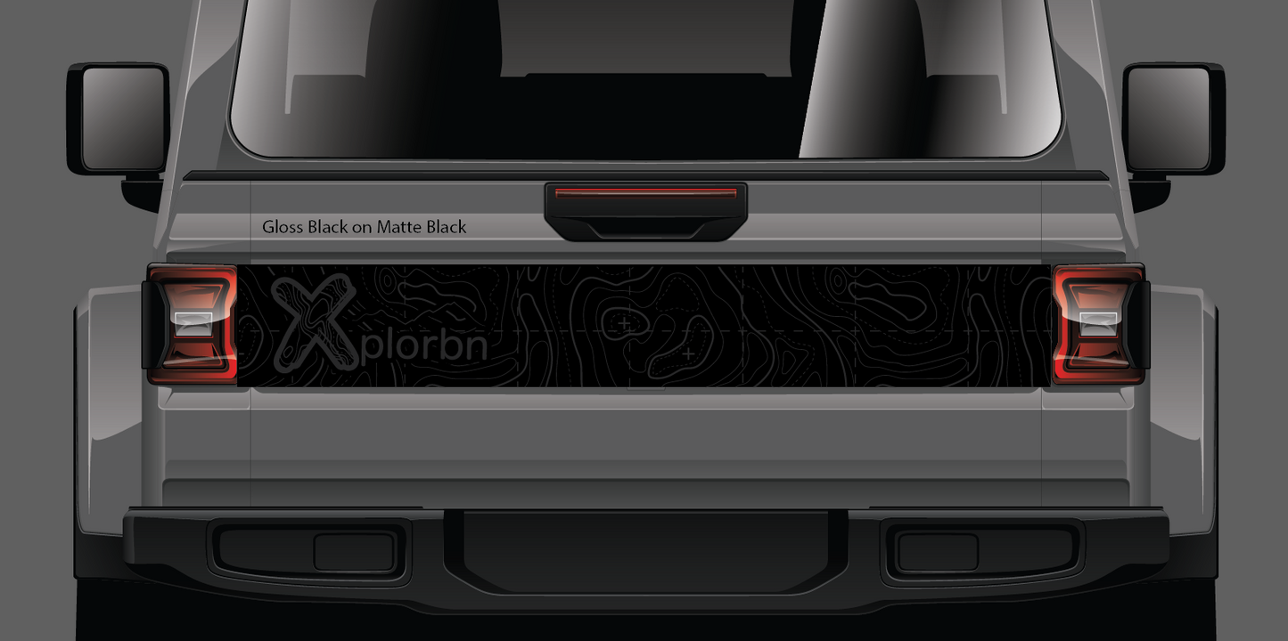 Custom Designed Blackout tailgate decal set- fits 2020 and newer Jeep Gladiator