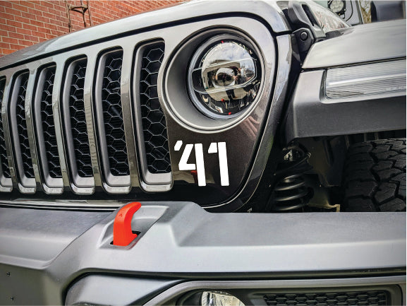 '41 Decal Pair-Willys Inspired- Fits Jeep Wrangler & Gladiator Grille Decal-Pair