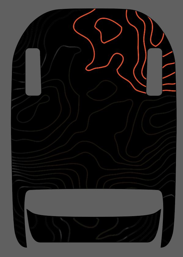 Topographical Color Line Mojave 392 Blackout Hood Decal- Fits Jeep Wrangler 392 & Gladiator Mojave Hood Decal (3 Pieces)