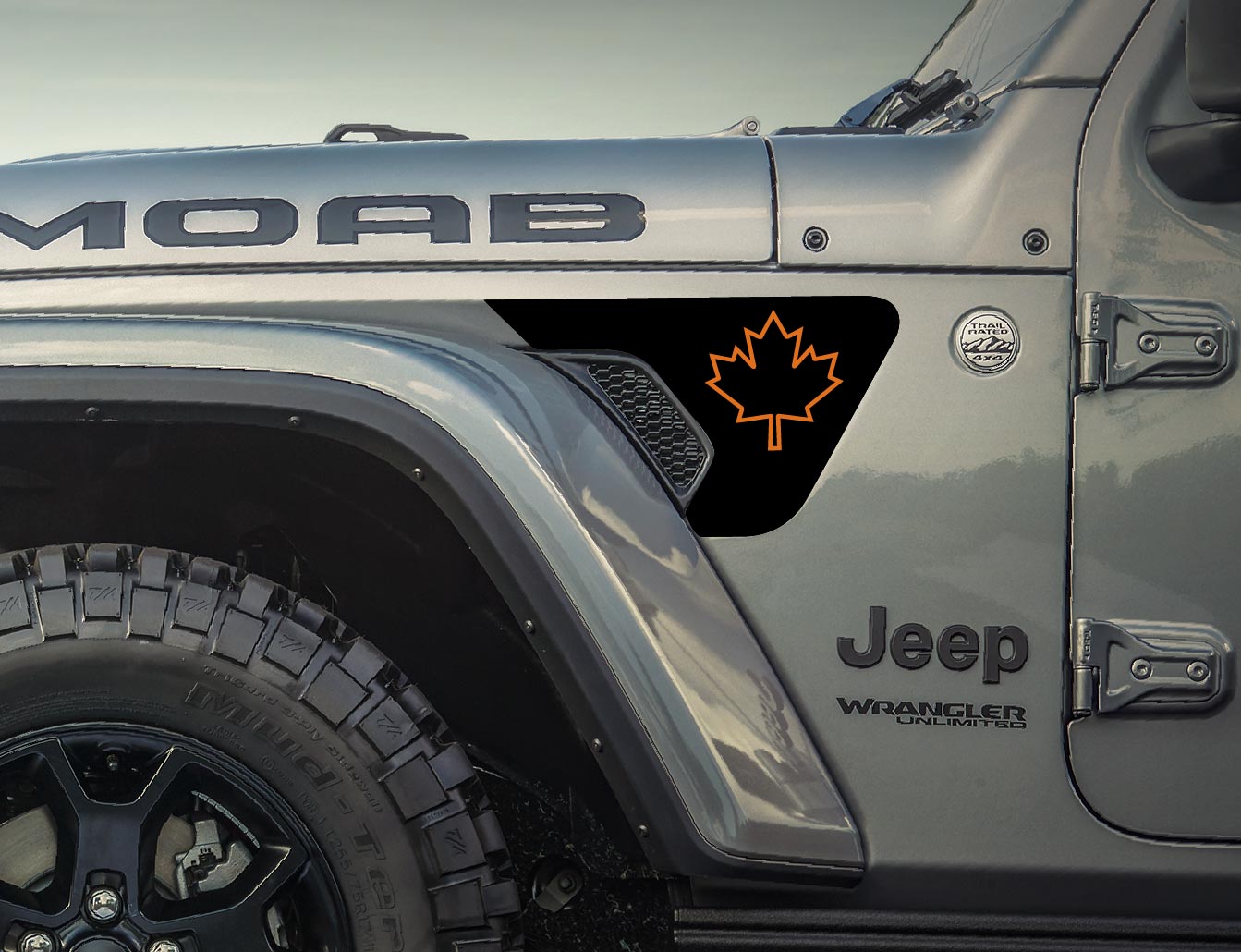 Canadian Flag Vent 2 Layer Decal -Fits Jeep Wrangler JL & Gladiator Fender Vent