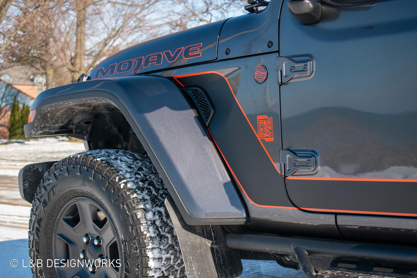 Gladiator Scrambler Style Accent Color Line Rubicon Blackout Stripe Decal Set- fits 2020 and Newer Jeep Gladiator