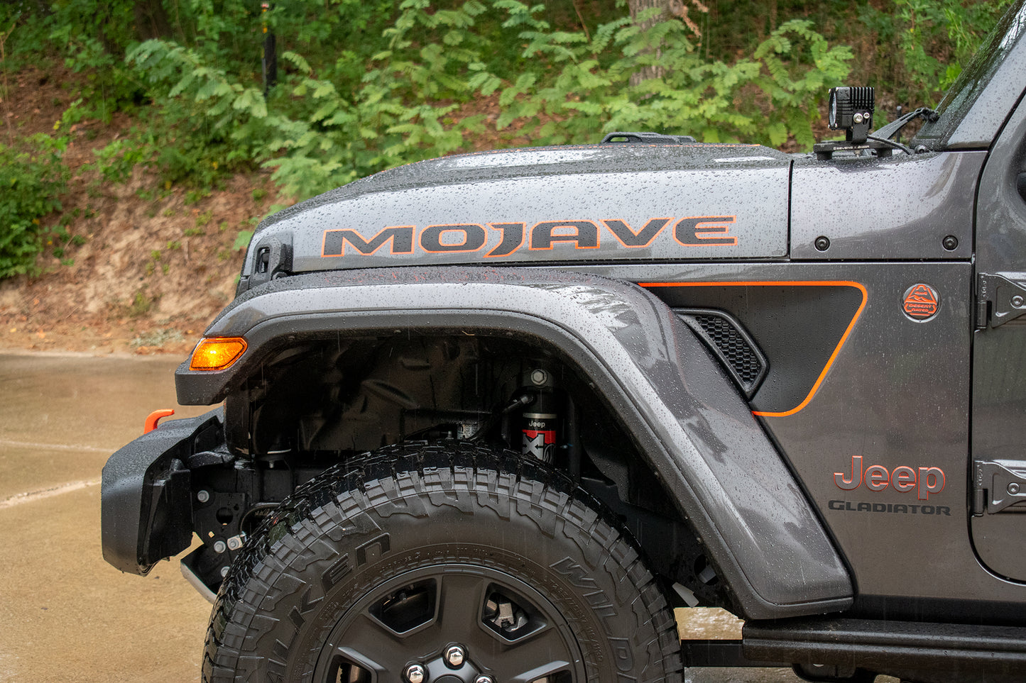 Orange Accent Line Rubicon / Mojave Blackout Vent Decal- Fits Jeep Wrangler & Gladiator JL Fender Vent 2 Layer Decal-Pair