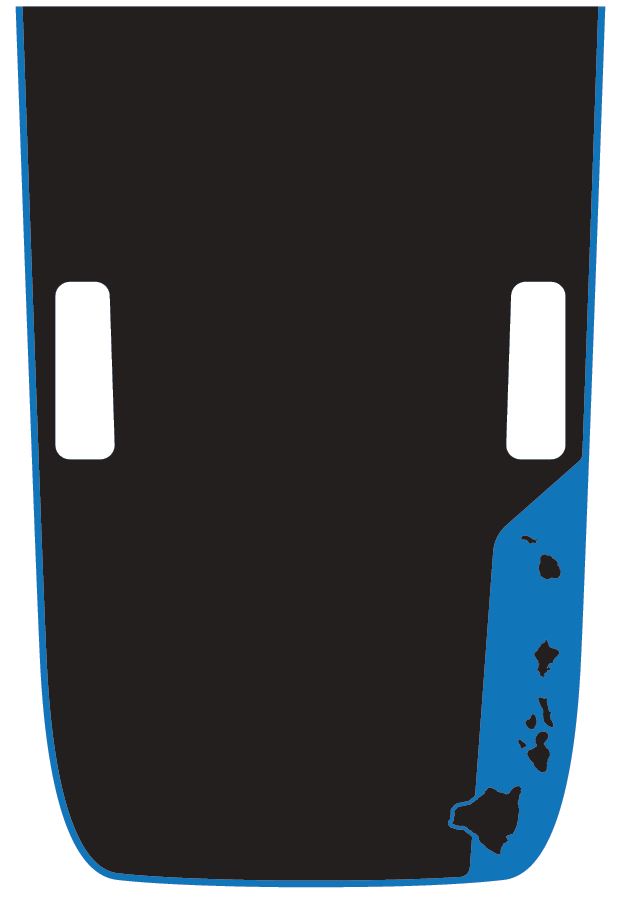 Hawaiian Island Color Line Rubicon Blackout 2 Layer Hood Decal- Fits Jeep Wrangler & Gladiator JL Hood Decal