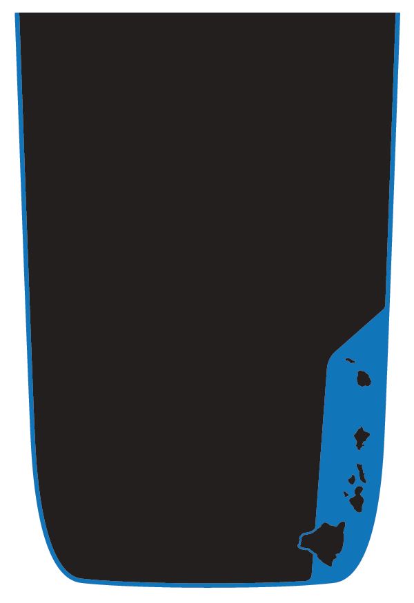 Hawaiian Island Color Line Rubicon Blackout 2 Layer Hood Decal- Fits Jeep Wrangler & Gladiator JL Hood Decal