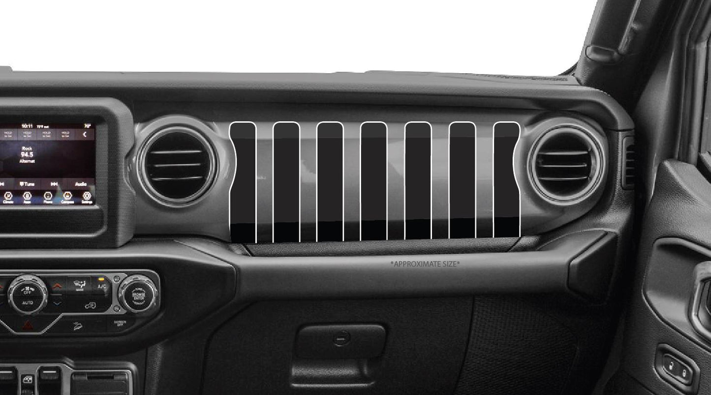 Jeep Style Color Line Grill Decal- Vinyl Dash Sticker- Jeep Wrangler JL & Gladiator Dashboard Accessory