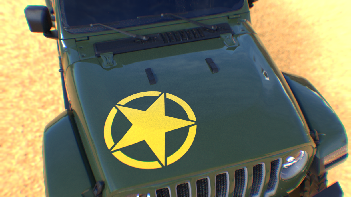 Military Star Hood Decal Jeep Wrangler, Gladiator, Bronco and More