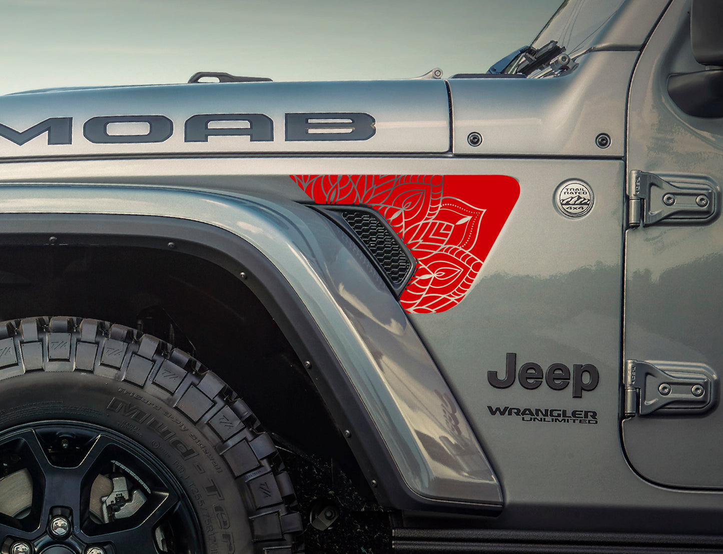 Mandala Spiritual Symbol Theme Decal- Fits Jeep Wrangler  & Gladiator Fender Vent Decal-Pair