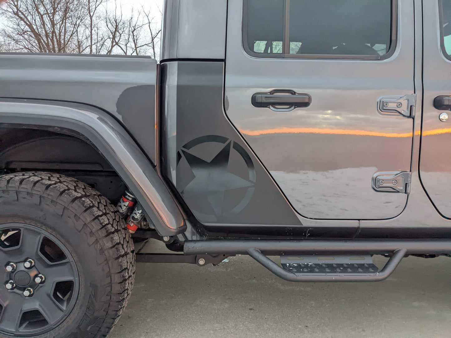 Military Star Cab Blackout Decal Set-Pair- fits 2020 and newer Jeep Gladiator