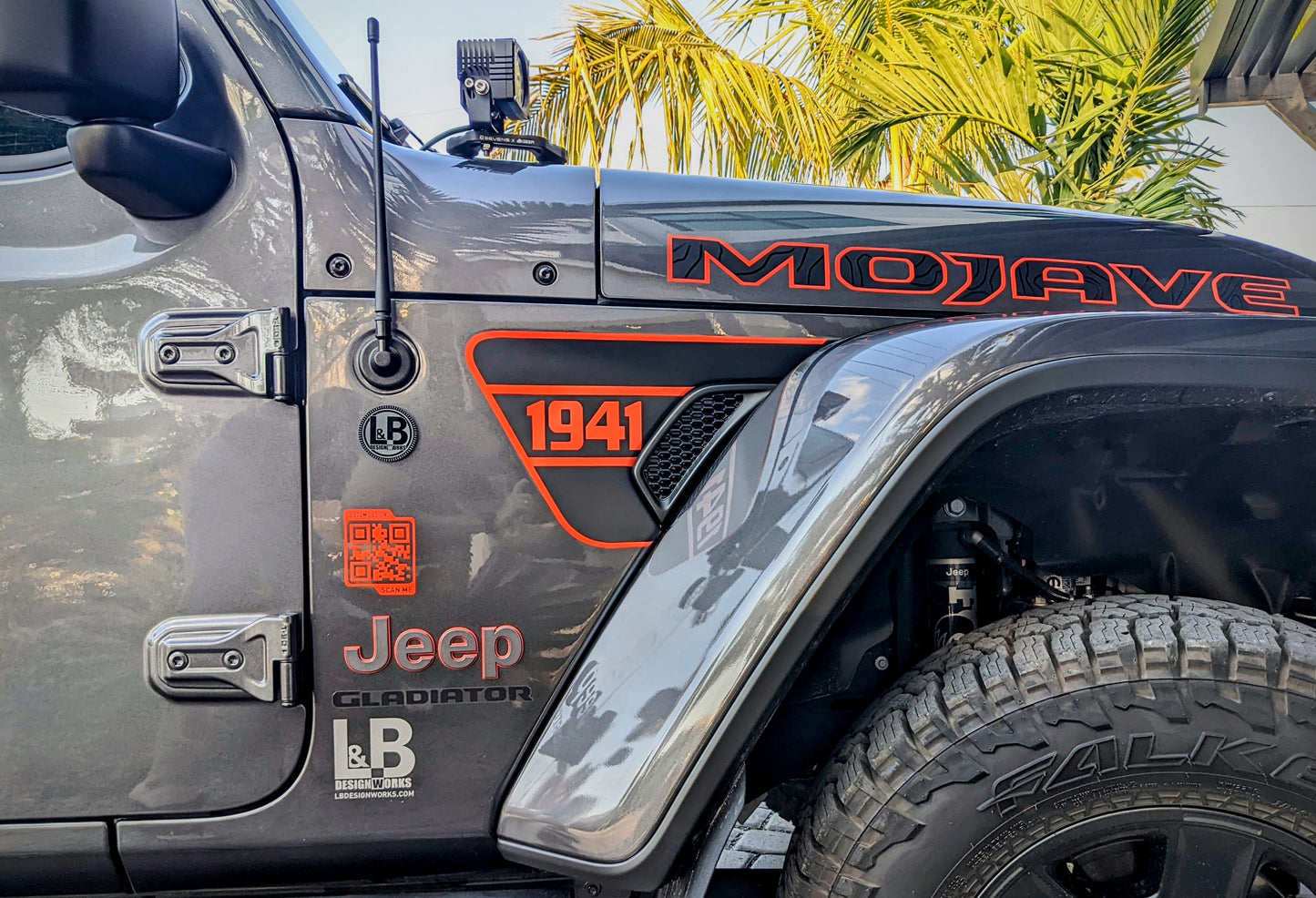 1941 Color Line Blackout 2-Layer Decal- Fits Jeep Wrangler & Gladiator JL Fender Vent Decal-Pair