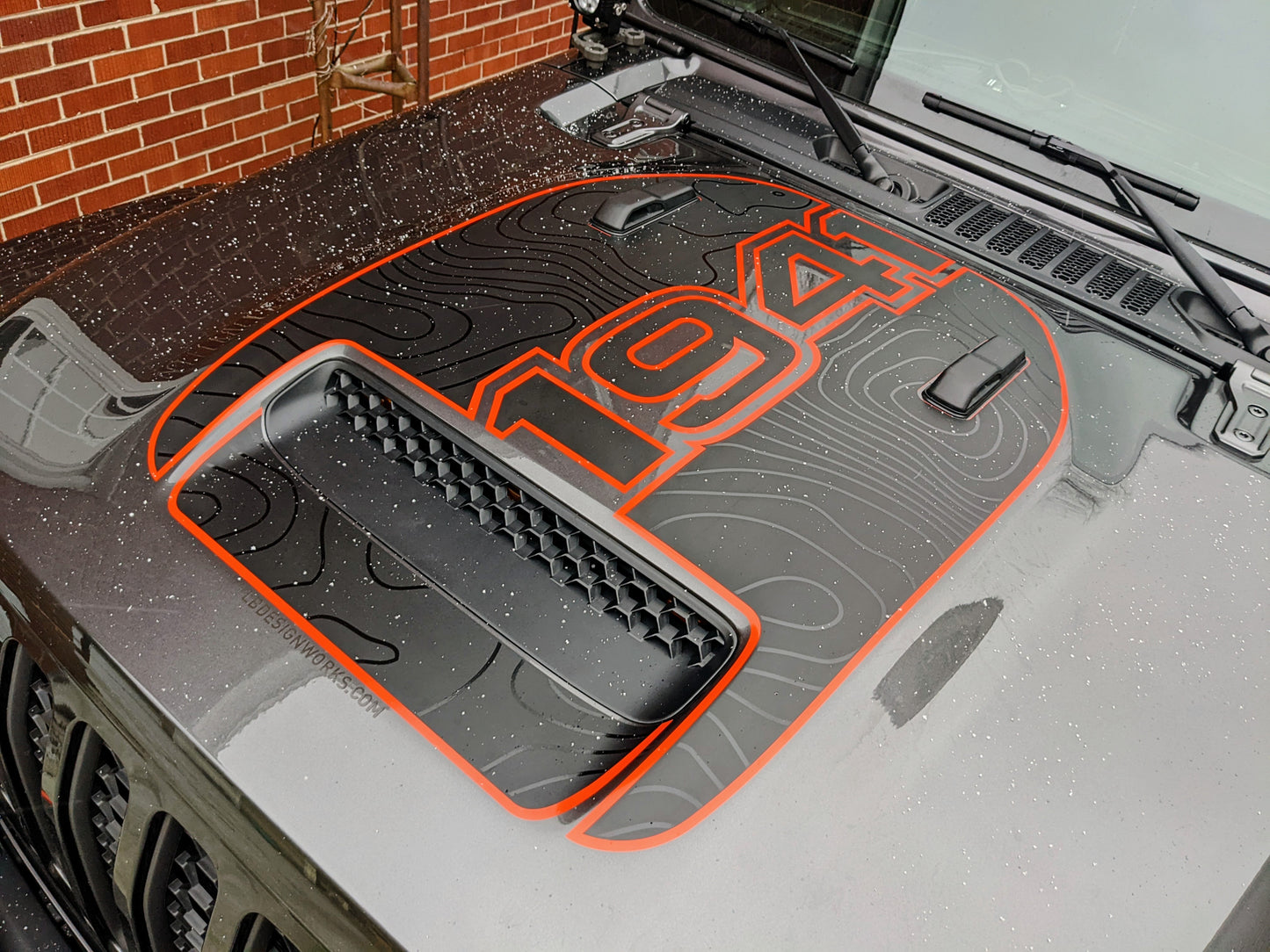 Topographical Color Line 1941 Mojave 392 Hood Decal Jeep Wrangler, Gladiator 3 Layer Decal