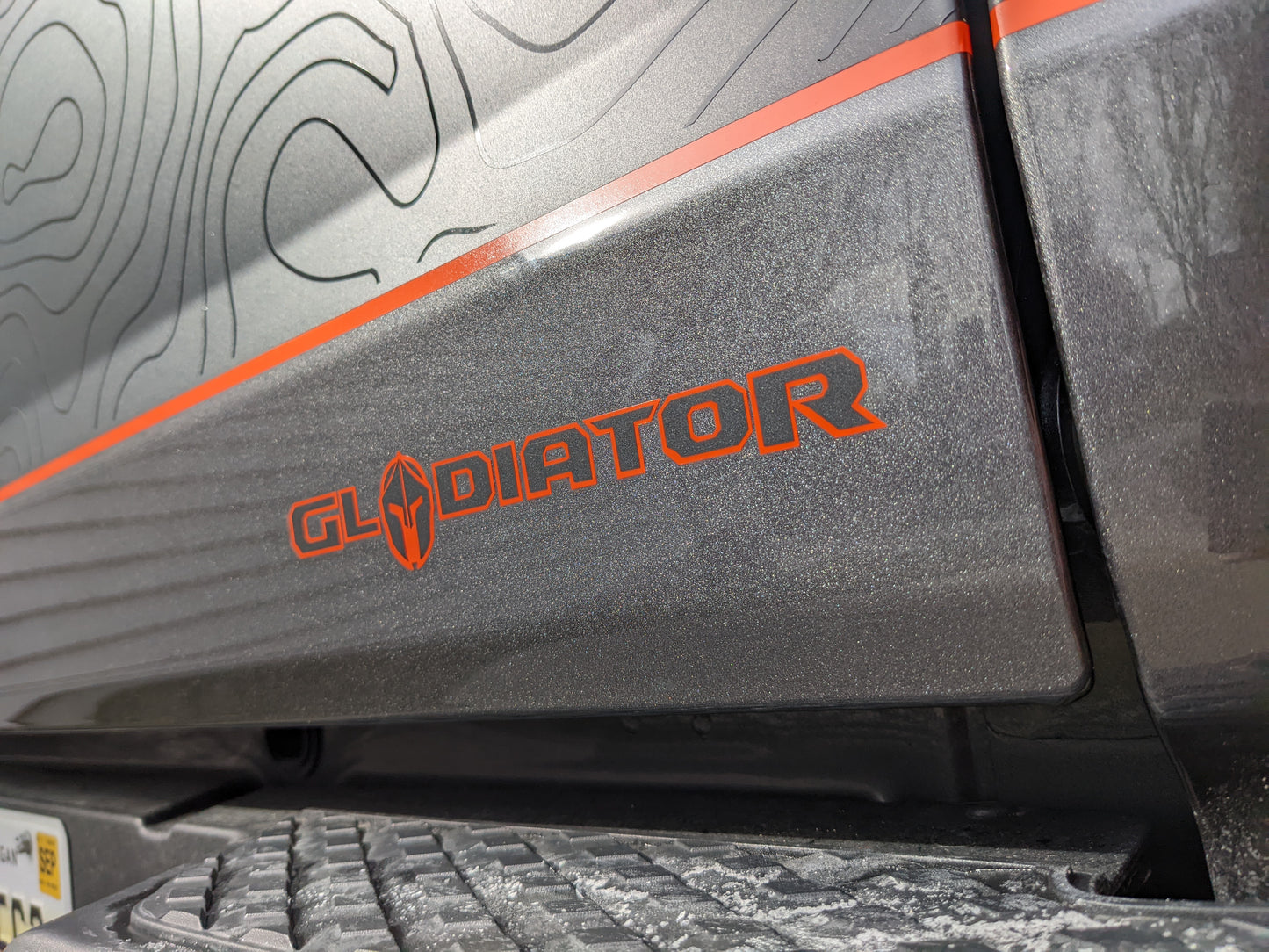 Gladiator Color Line Logo Badge Blackout 2-Layer Decal- Fits Jeep Gladiator Decal-Pair