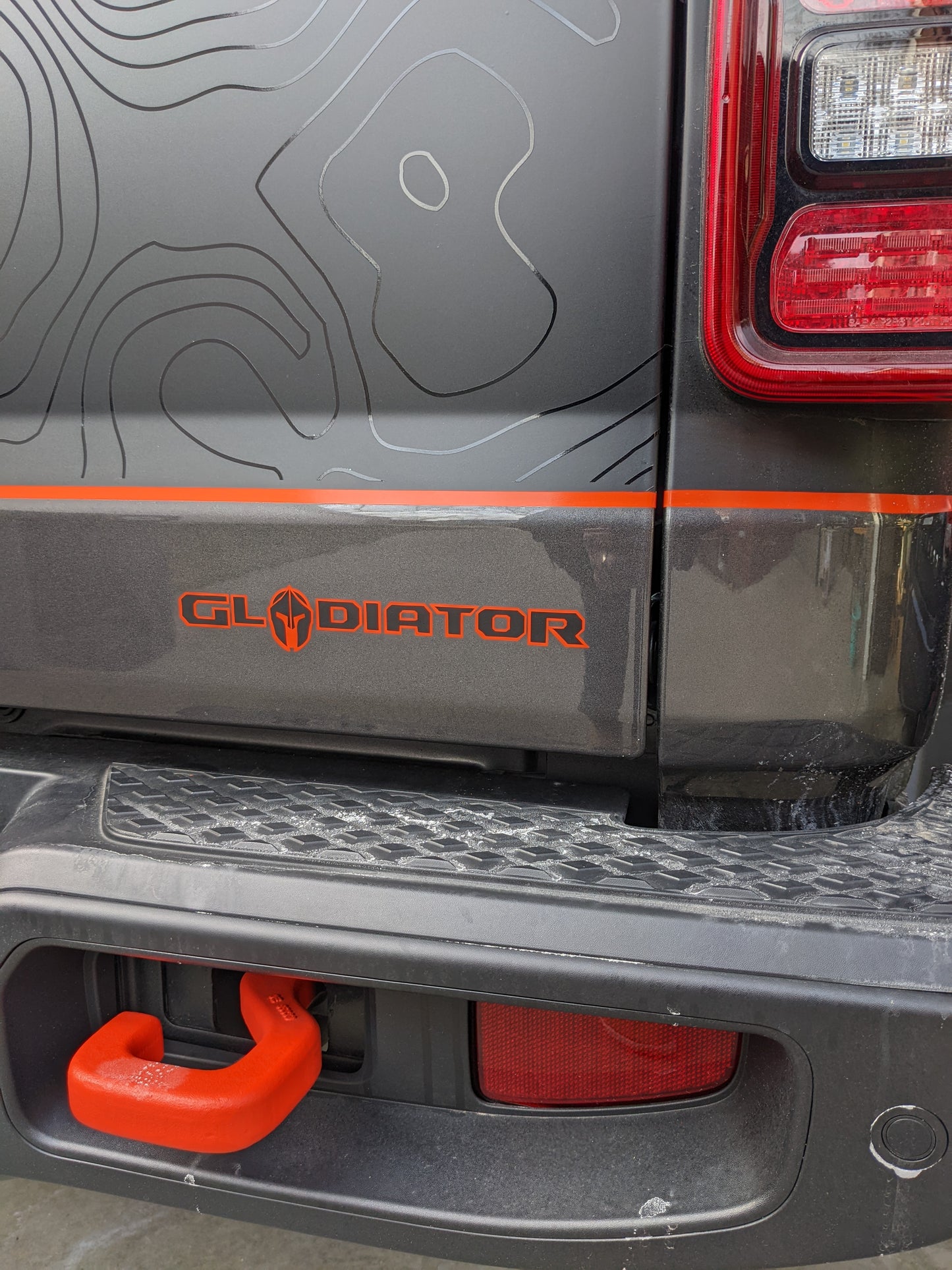 Gladiator Color Line Logo Badge Blackout 2-Layer Decal- Fits Jeep Gladiator  Decal-Pair