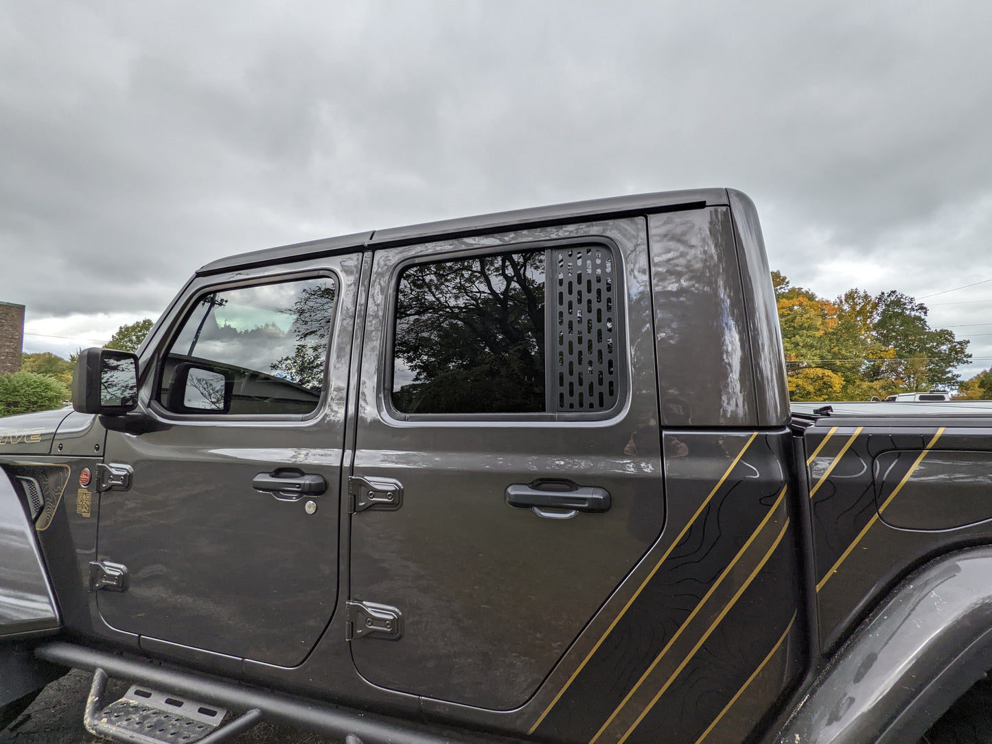 Perforated Window Design Decal- Fits Jeep Wrangler & Gladiator Window Decal Pair