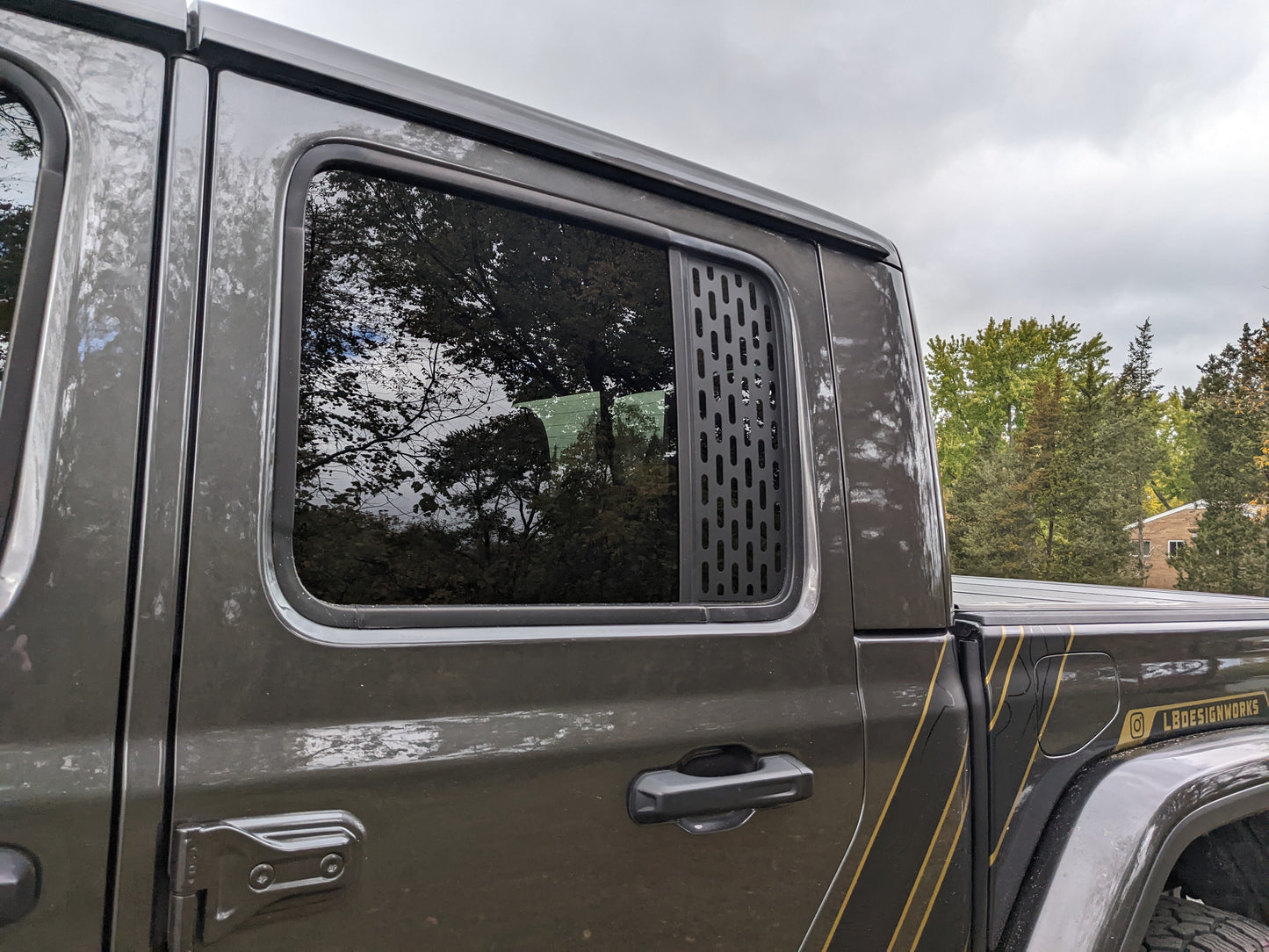 Perforated Window Design Decal- Fits Jeep Wrangler & Gladiator Window Decal Pair