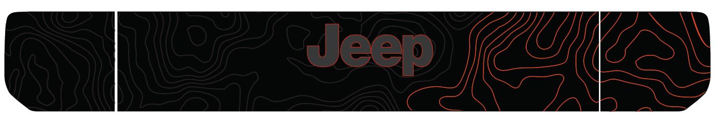 Custom Designed Blackout tailgate decal set- fits 2020 and newer Jeep Gladiator