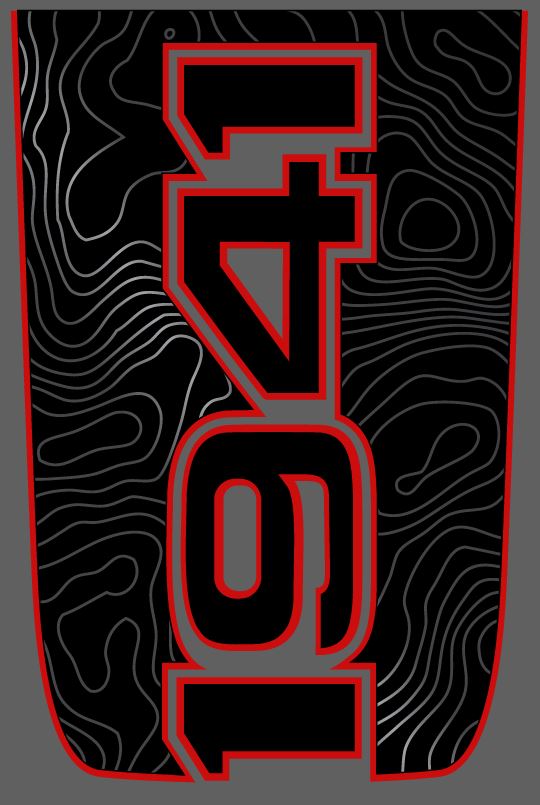 Open 1941 Topographical Red Line Rubicon Blackout Hood Decal- Fits Jeep Wrangler & Gladiator JL Hood Decal (3 Pieces)