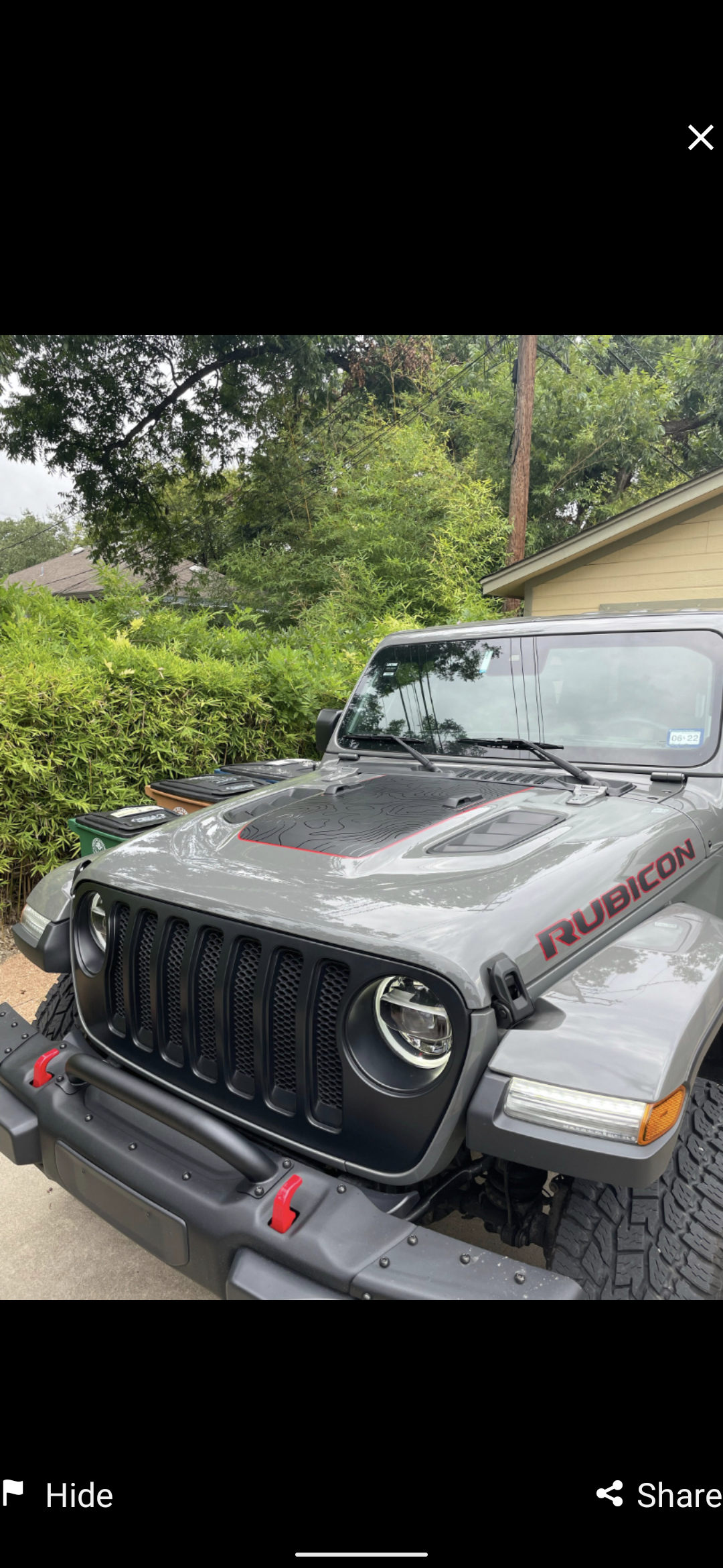 Topographical Accent Line Blackout Hood Decal- Fits Wrangler & Gladiator JL Hood Decal (3 Pieces)