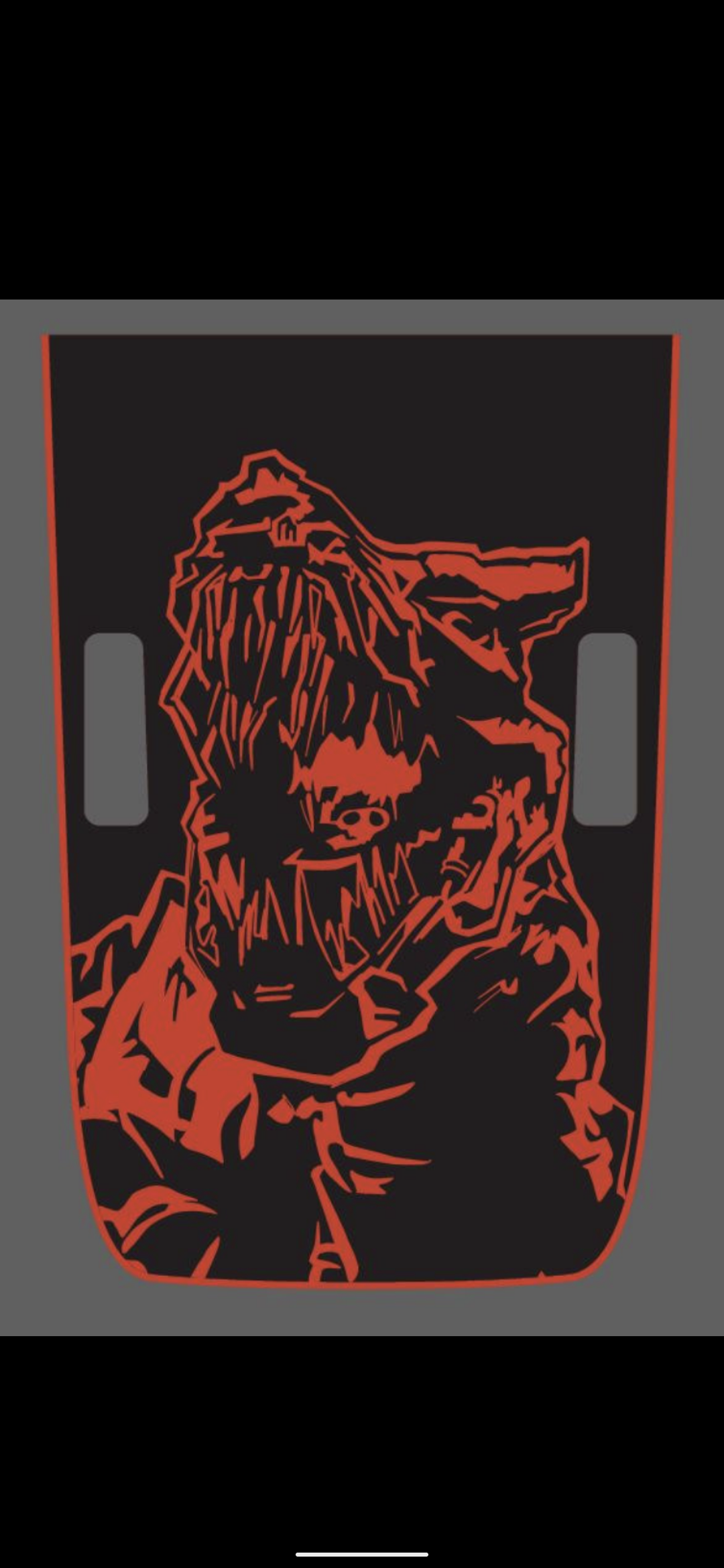 Robot Dinosaur Grim Lock Red Line Blackout Hood Decal- Fits Jeep Wrangler & Gladiator JL Hood Decal 2-Layer Decal