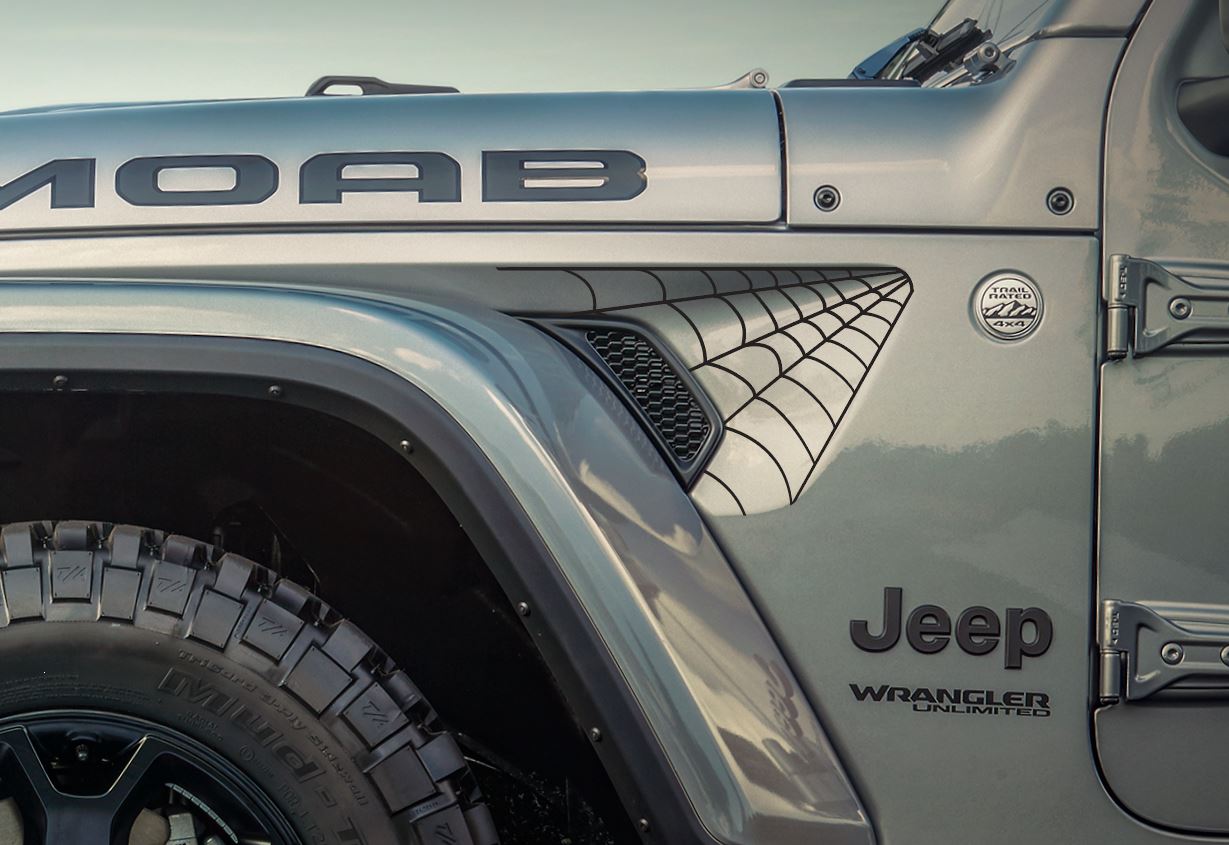 Spider Web- Fits Jeep Wrangler & Gladiator JL Fender Vent Decal-Pair