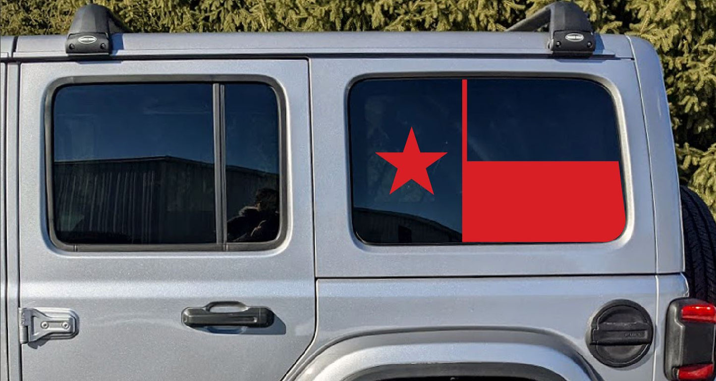 Texas Rear Window Decal- Fits Jeep Wrangler JL