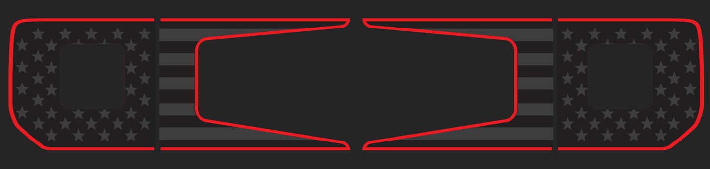 USA Pinstripe Color Line Rubicon Mojave Blackout tailgate 3 Layer decal set- fits 2020 and newer Jeep Gladiator