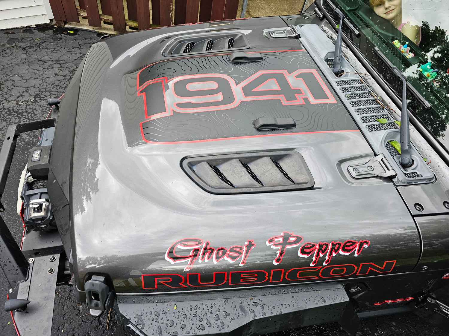 thumbnail interactive-video image 1 of AlphaVinyl Zombie Response Vehicle Hood Decal - Custom Fit For Jeep Wrangler TJ JK XJ CJ YJ JL 1 of 2