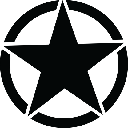 6" Military Star Side Decal Set-Pair- fits Wrangler,Jeep Gladiator and More