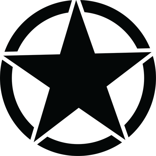 6" Military Star Side Decal Set-Pair- fits Wrangler,Jeep Gladiator and More