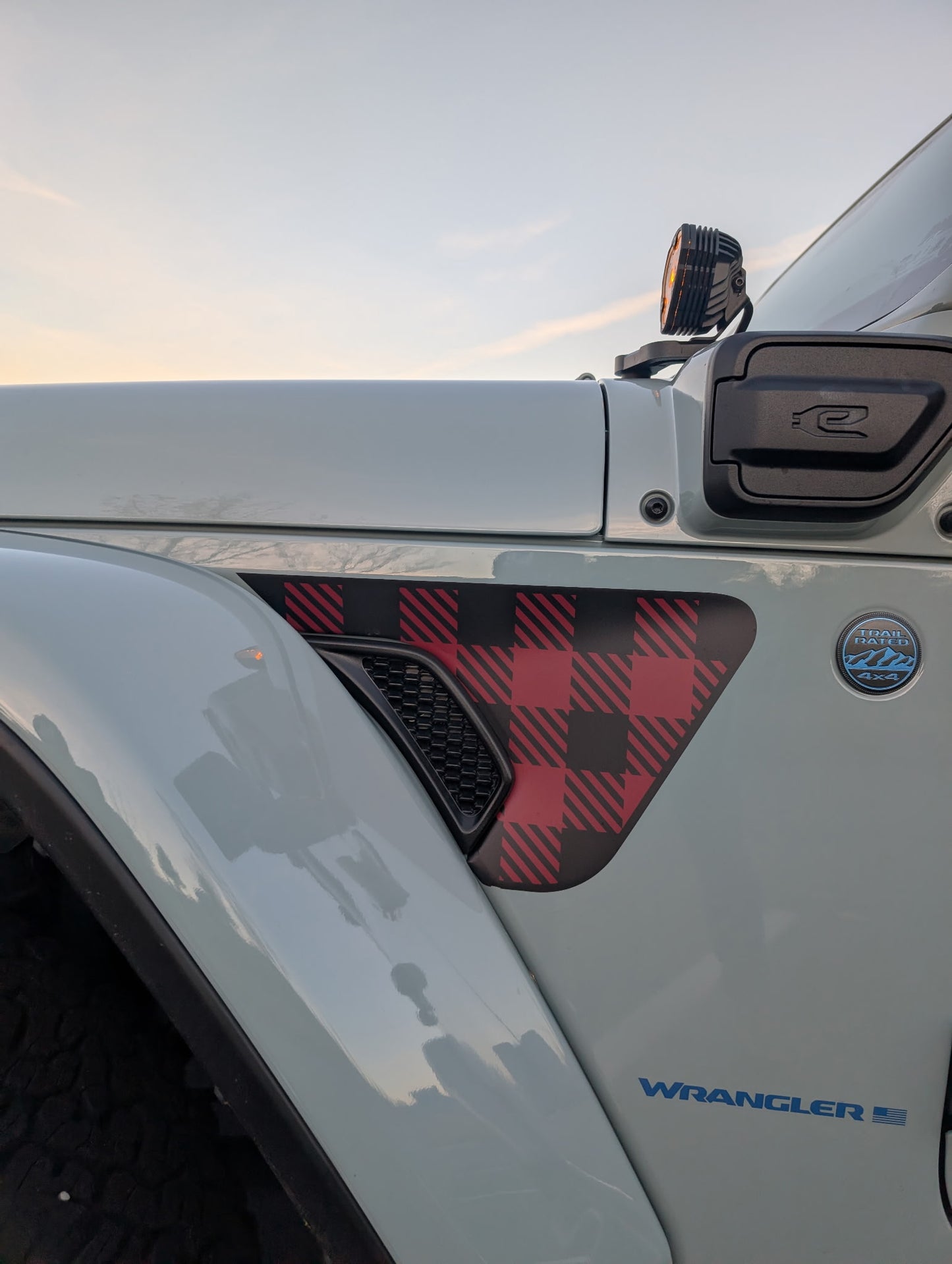 Buffalo Plaid Rubicon Blackout  Single Layer Printed Decal- Fits Jeep Wrangler & Gladiator JL Fender Vent Decal-Pair