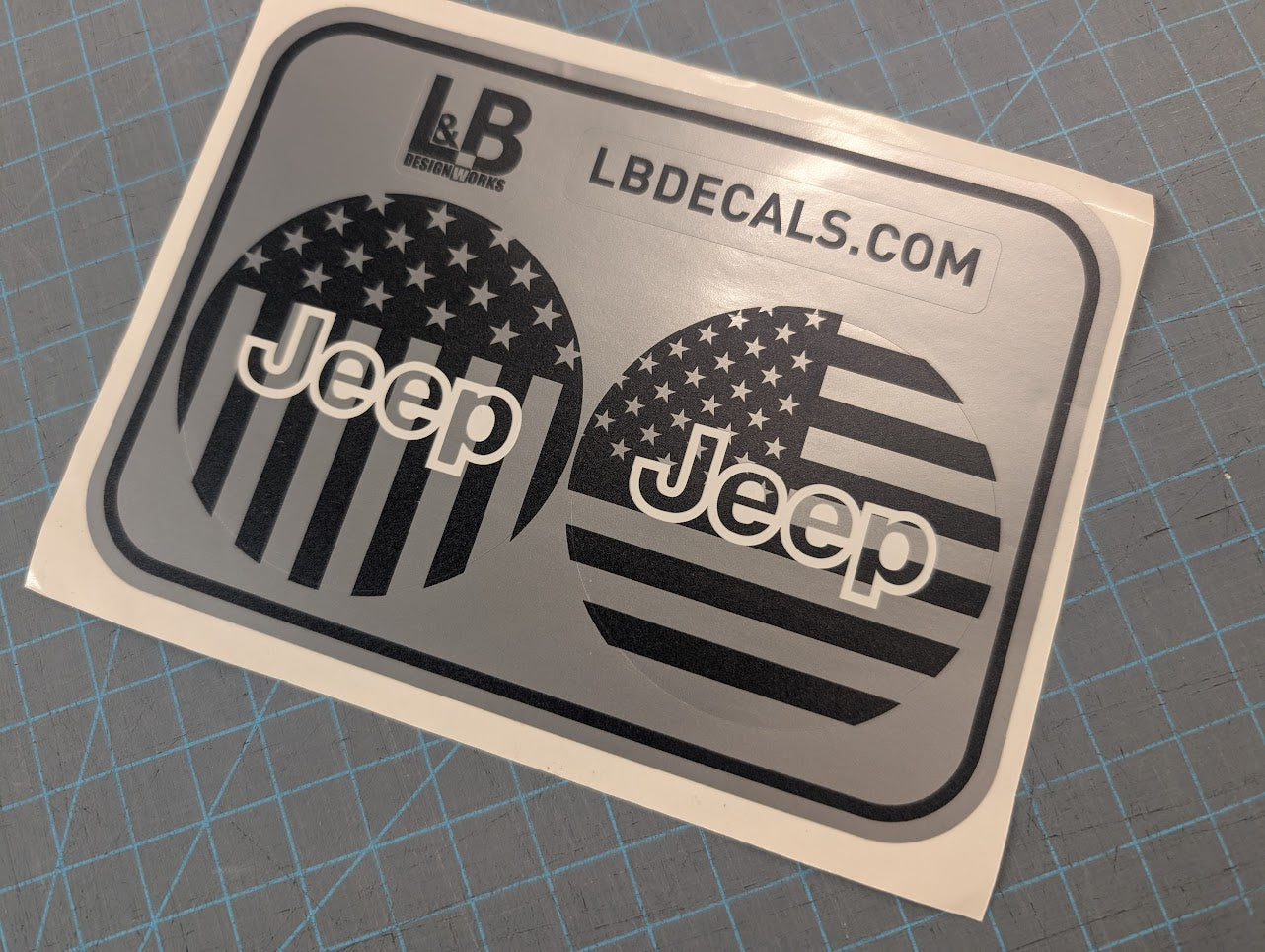 American Flag Steering Wheel Jeep Overlay Vinyl Decal Set- fits Wrangler JL & Jeep Gladiator JT