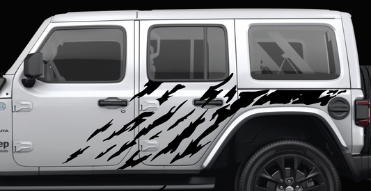 2018-Newer Jeep Wrangler JL Side Mud Splatter Door and Roof Decal Pair